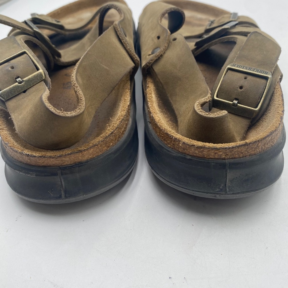 Birkenstock Milano CT Sandals Men 12 EU 45 Khaki Brown Oiled Leather Rugged Sole - Picture 12 of 15